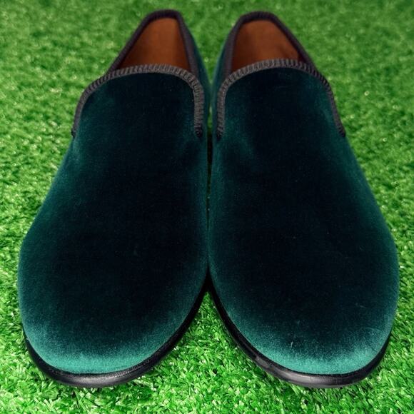Ted Baker Green Velvet Loafers Men’s 9 Luxury Dress Slip On Shoes New